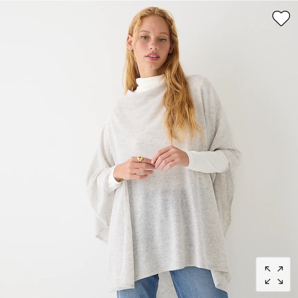 J. CREW Cashmere Merino Wool Wrap Poncho New With Tag